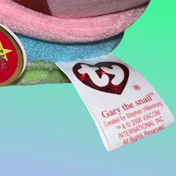 NWT 2006 Ty Beanie Babies Gary The Snail Plush Spongebob Squidward Plush - Picture 4 of 5